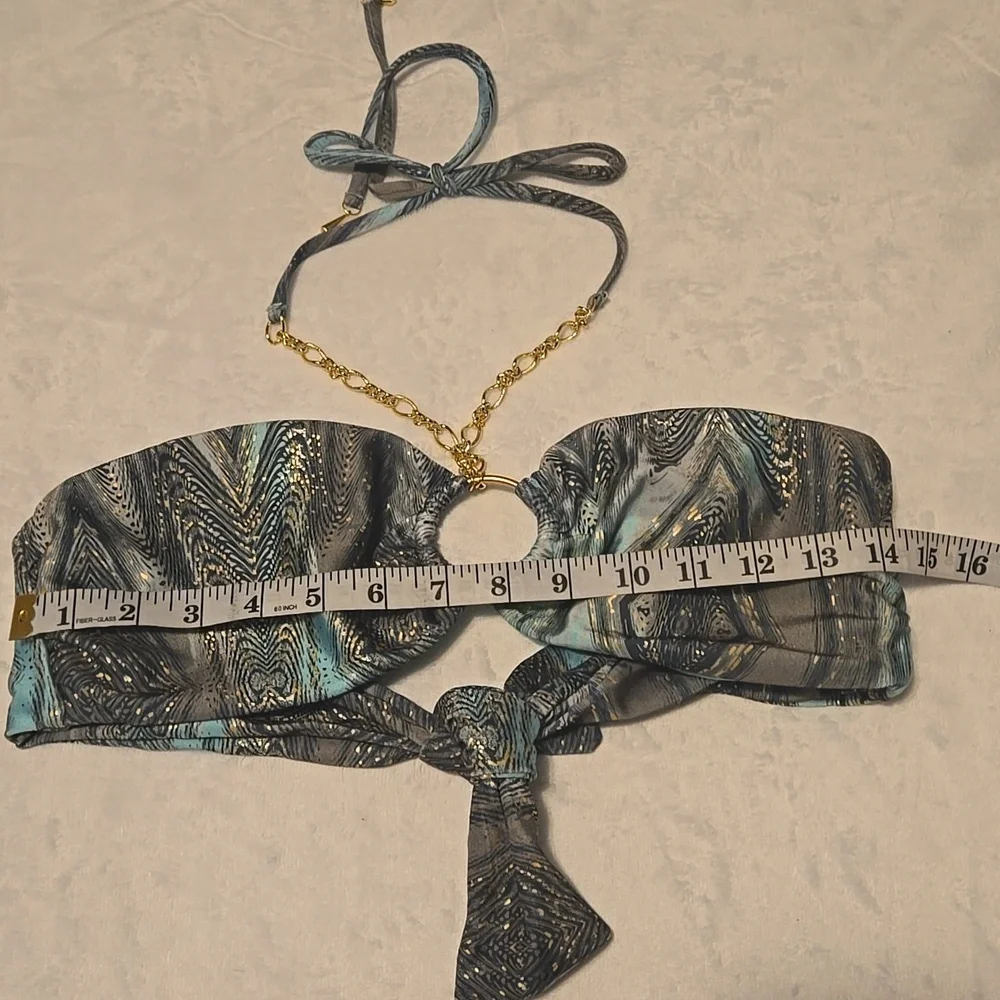 NWT Bellissima halter bikini top with O-ring and Gree Medallion